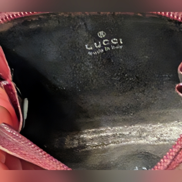 Gucci Vintage Burgundy Zip Around Leather Coin Pouch Good Condition. - Picture 8 of 11
